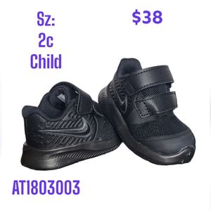 Nike Black Infant Shoe / Sneaker Sz 2c NIKE STAR RUNNER 2 (TDV) NWT